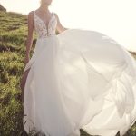 Trouwjurk Maggie Sottero Tierney A-lijn Chiffon Kant Split