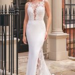 trouwjurk-11240_FF_LEANDRA_Adore-Justin-Alexander-bruidsboetiek-de-blauwe-hoeve-apeldoorn-bruidsmode bruidsjurk fit 'n flare split kant lace romantisch