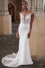 trouwjurk 11283_FF_REAGAN_Adore-Justin-Alexander-bruidsboetiek-de-blauwe-hoeve-apeldoorn-bruidsmode fit 'n flare kant romantisch bruidsjurk