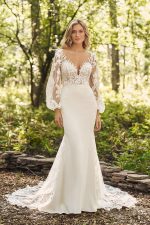 Bruidsboetiek de Blauwe Hoeve_bruidsmode Apeldoorn_fit n flare_mermaid_trouwjurk_boho_romantisch_Lillian West_66338