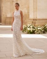 Bruidsboetiek de Blauwe Hoeve_Bruidsmode_Fit n Flare_boho_weddingdress_vintage_trouwjurk_gehaakt_Adriana Alier_Alma Novia_Heather